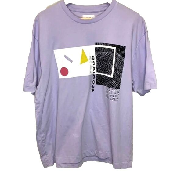 Topman NWOT Light Purple Tropique Graphic Print Short Sleeve T-shirt Size L - Picture 1 of 10